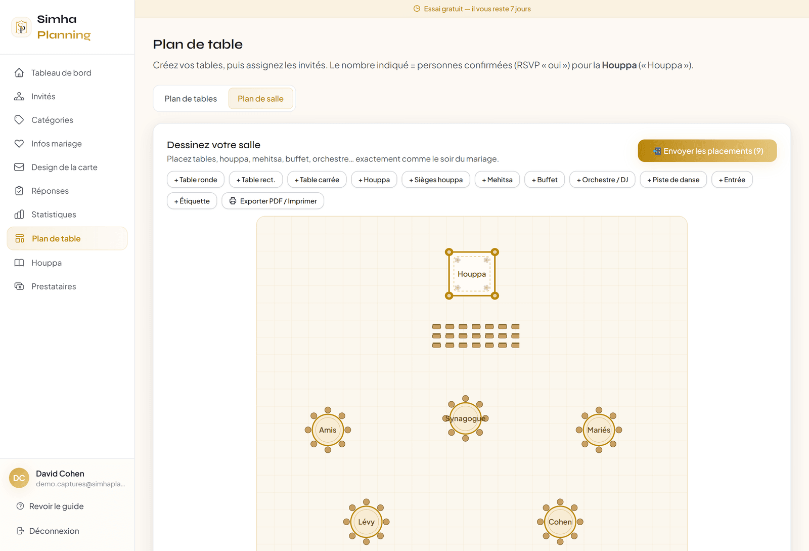 Plan de salle